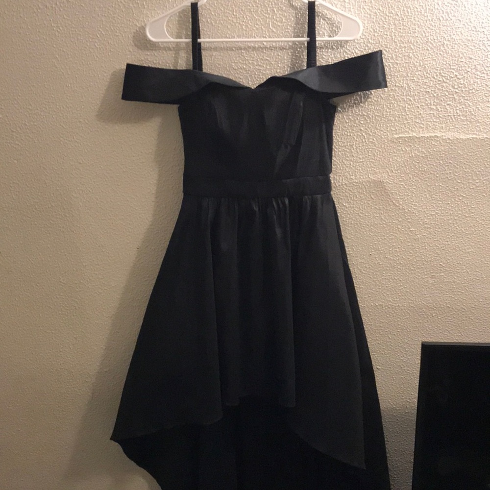 Black high low prom dress.